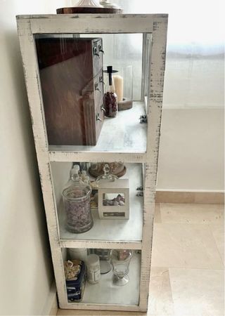 Mueble Vitrina Madera y Cristal