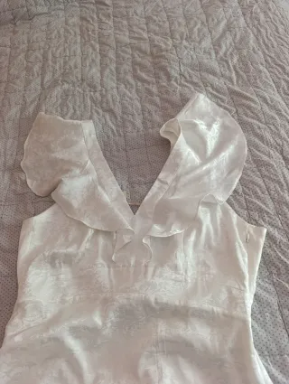 Vestido largo blanco de muaré