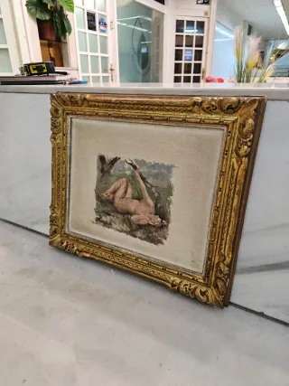 Óleo desnudo femenino años 20 Buen pintor