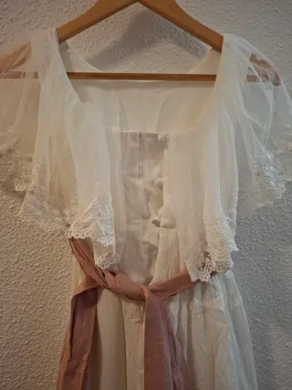 Vestido Comunión Blanco con Zapatos Rosas 35