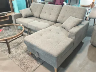 Sofá Chaiselongue Gris Tela