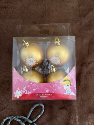 Palline di Natale Cenerentola Dorate (4 pz)