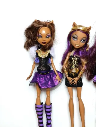 Lotto di 3 Bambole Monster High Clawdeen