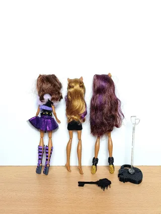 Lotto di 3 Bambole Monster High Clawdeen