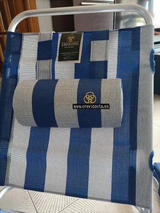 Silla de playa Crevicosta azul y plateada