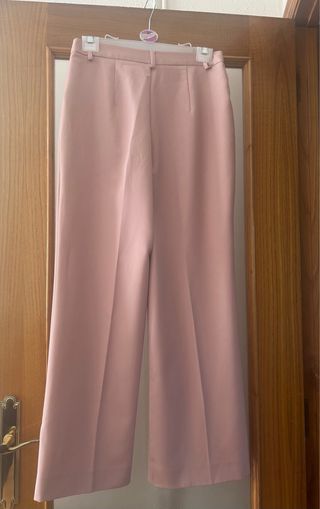Pantalón de traje rosa palo