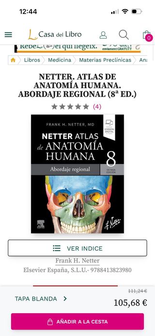 ATLAS DE ANATOMIA HUMANA 5/ED.
