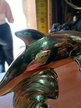 Delfino placcato argento su base