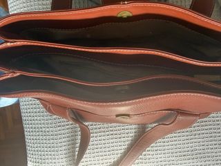 Bolso de piel Vicosta marrón y dorado