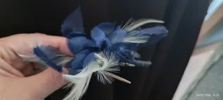 Tocado fiesta azul y blanco