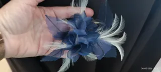 Tocado fiesta azul y blanco