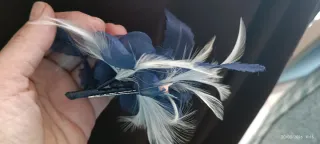 Tocado fiesta azul y blanco