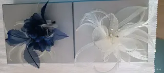 Tocado fiesta azul y blanco