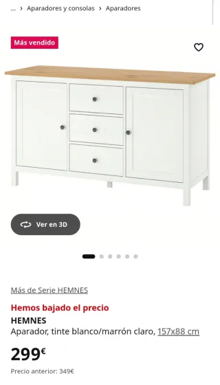 Aparador Ikea Hemnes Blanco
