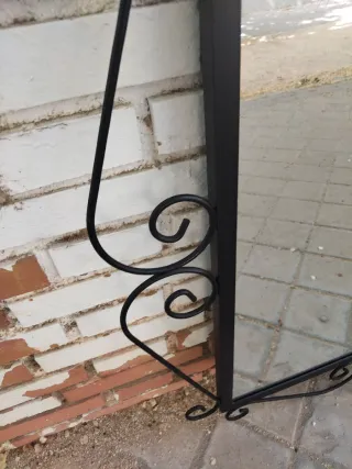 Precioso Espejo Hierro Forjado Vintage Negro