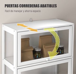 Vitrina expositora blanca y transparente