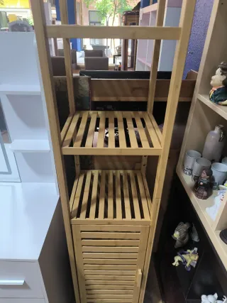 Mueble de baño bambú montado