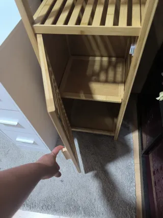 Mueble de baño bambú montado