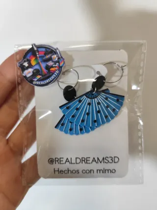 Pendientes abanico feria 3D