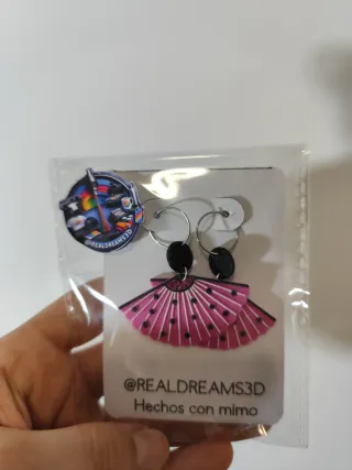 Pendientes abanico feria 3D