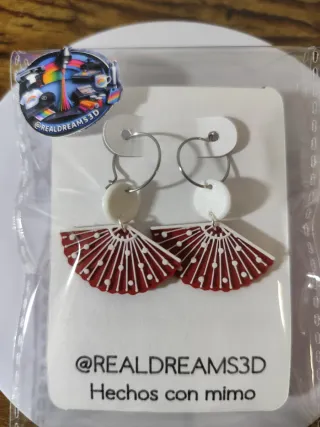 Pendientes abanico feria 3D
