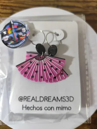 Pendientes abanico feria 3D
