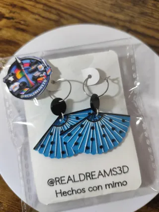 Pendientes abanico feria 3D