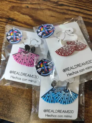 Pendientes abanico feria 3D