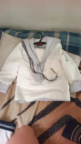 Traje de Comunión Blanco y Gris