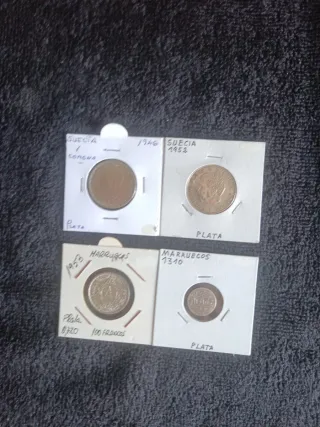 Lote 21 monedas plata extranjeras
