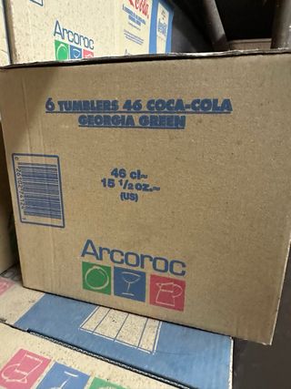 6 Bicchieri Coca Cola Arcoroc Georgia Green