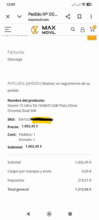 Xiaomi 15 Ultra 5G 16GB/512GB Plata