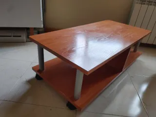Mesa centro/TV con ruedas madera
