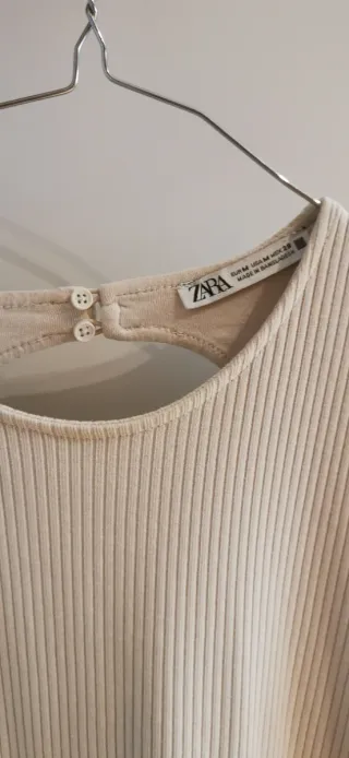 Vestido premamá Zara beige manga larga