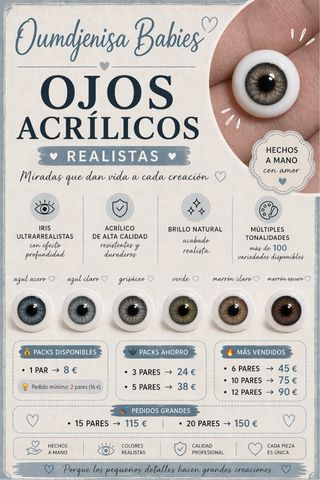 Ojos acrílicos realistas Oumdjenisa Babies