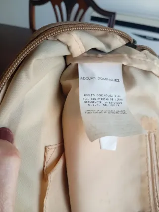 Bolso Adolfo Domínguez Camel y Asas marrones 15€