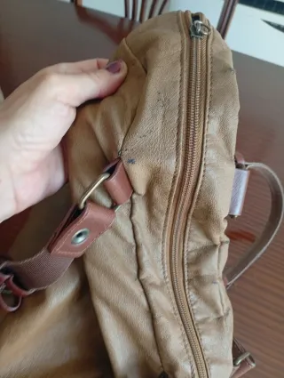 Bolso Adolfo Domínguez Camel y Asas marrones 15€