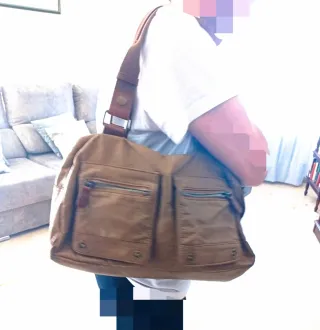 Bolso Adolfo Domínguez Camel y Asas marrones 15€