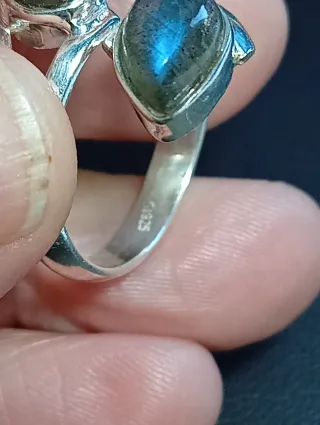Anillo Plata Ley Labradorita Ajustable
