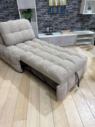 Sofá chaise longue beige y gris