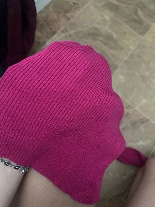 Jersey manga larga brillos rosa