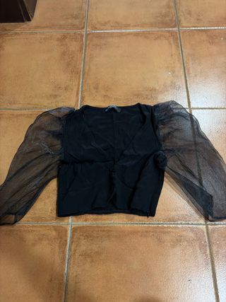 Camisa corta con mangas de gasa