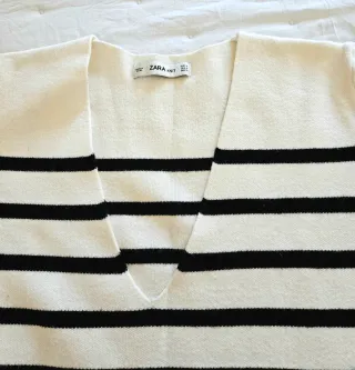 Jersey Zara Rayas Blanco y Negro