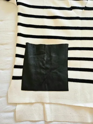 Jersey Zara Rayas Blanco y Negro
