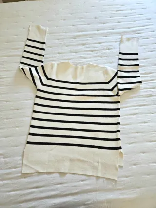 Jersey Zara Rayas Blanco y Negro