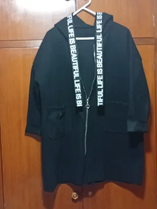 Abrigo Fashion Jeans Negro Talla XL