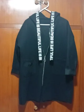Abrigo Fashion Jeans Negro Talla XL