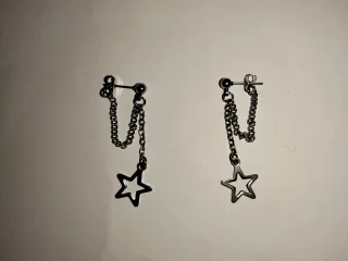 Pendientes estrella colgantes plata