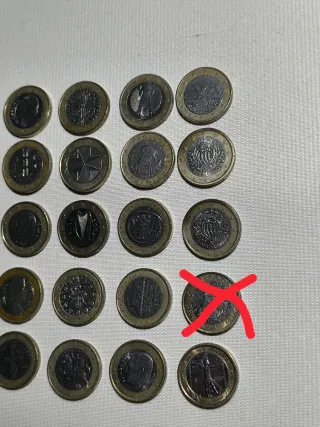 Lotto 19 monete da 1 Euro circolate