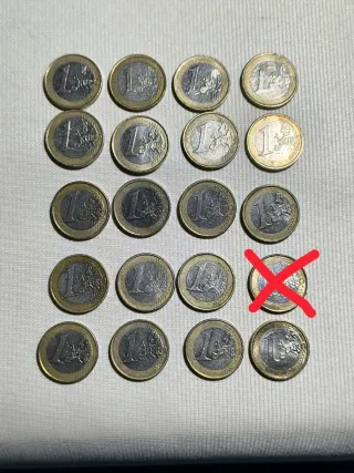 Lotto 19 monete da 1 Euro circolate